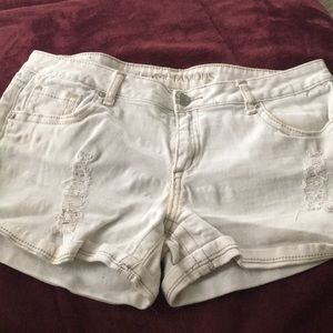 White Ripped Shorts